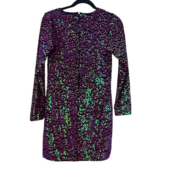 SHO by Tadashi Shoji Long Sleeve Paillette Body-Con Cocktail Dress Size S NWT - Picture 4 of 10